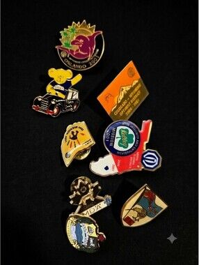 Pins / Vintage Optimist Club, Canadian & Travel Enamel Lapel Pin Lot (8 Pins)